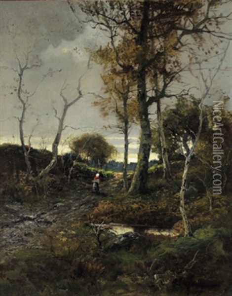 Holzsammlerin Im Herbstwald Oil Painting - Ivo Puhonny