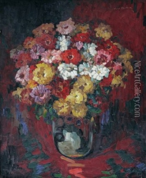Grand Bouquet De Fleurs Oil Painting - Louis Pastour