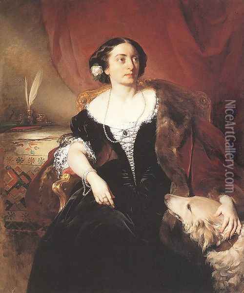 Countess Nako 1855 Oil Painting - Friedrich Ritter von Amerling