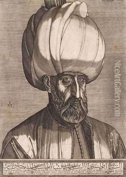 Portrait of Sultan Suleyman the Magnificent Oil Painting - Melchior Lorck