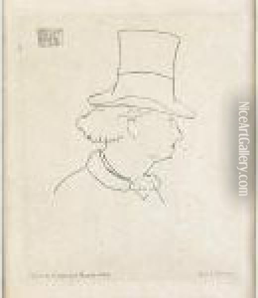 Baudelaire De Profil En Chapeau Oil Painting - Edouard Manet