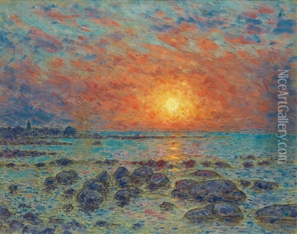 Sunset Oil Painting - Per Ekstroem