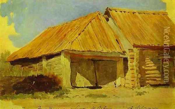 Barns Study 1885 Oil Painting - Isaak Ilyich Levitan