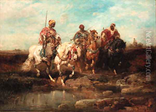 Oriental horseman 2 Oil Painting - Adolf Schreyer