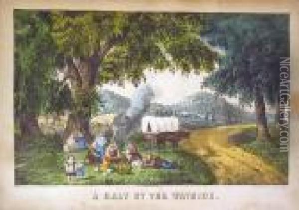An Increase Of Family Oil Painting - Currier & Ives Publishers
