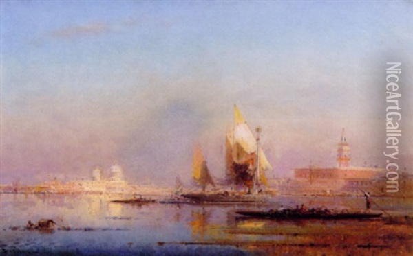 Parti Fra Canal Grande, Venedig Oil Painting - Henri Duvieux