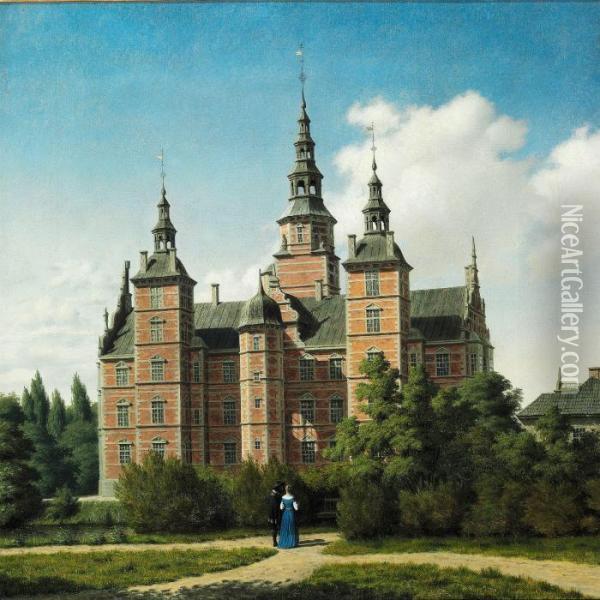 View Of Rosenborg Castle In Copenhagen Oil Painting - Heinrich Hansen