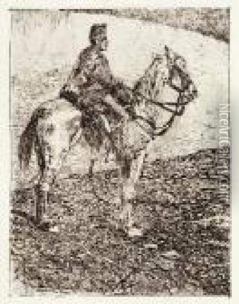 Artigliere A Cavallo Oil Painting - Giovanni Fattori