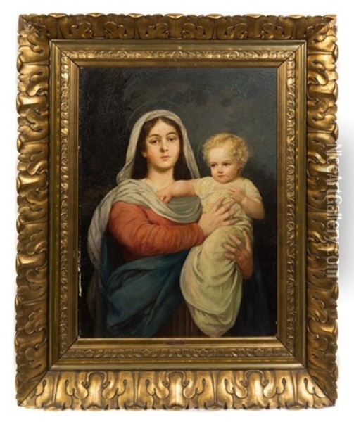 Madonna Und Kind Oil Painting - Ludwig Graf