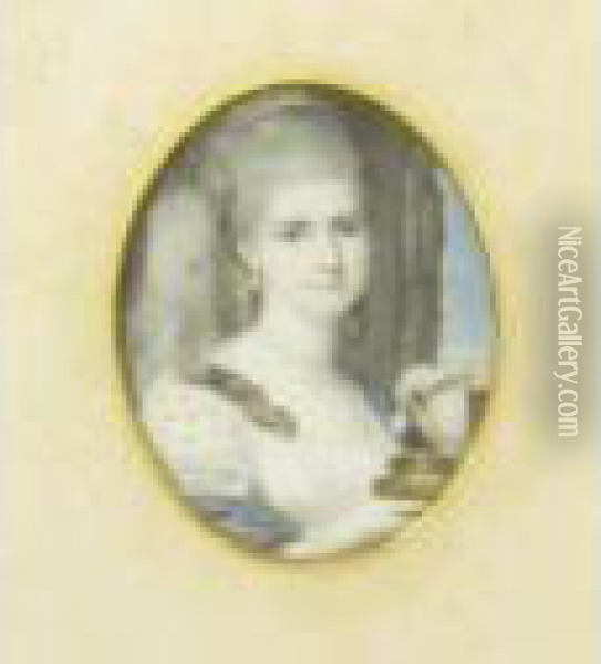 Portrait Miniature Of A Lady Oil Painting - Richard Cosway