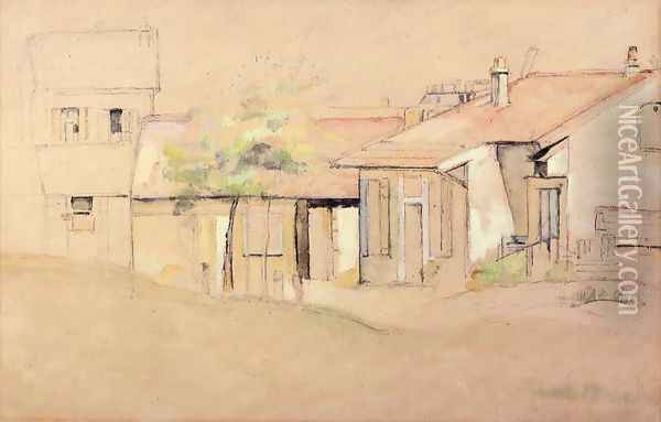 Cottaages Oil Painting - Paul Cezanne