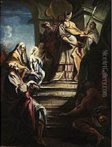 Tempelgang Mariens Oil Painting - Carlo Innocenzo Carloni