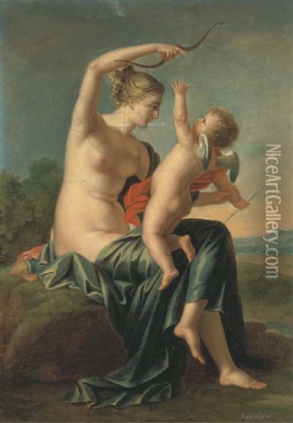 Venus Desarmant L'amour Oil Painting - Robert Jacques Francois Faust Lefevre