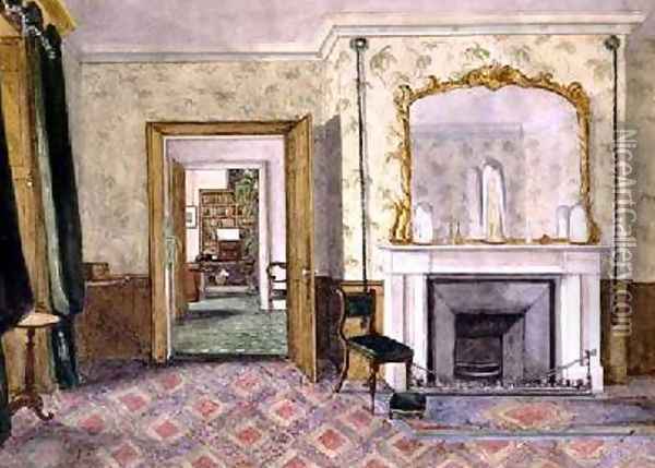 Michael Faradays flat at the Royal Institution 1850-55 Oil Painting - Harriet Jane Moore