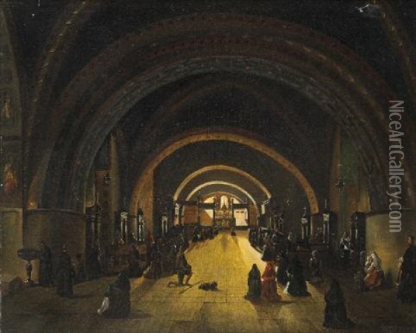 Basilica Inferiore Di San Francesco Oil Painting - Francois Marius Granet