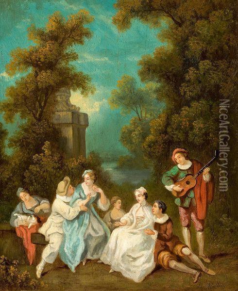 Park Scenery Oil Painting - Watteau, Jean Antoine