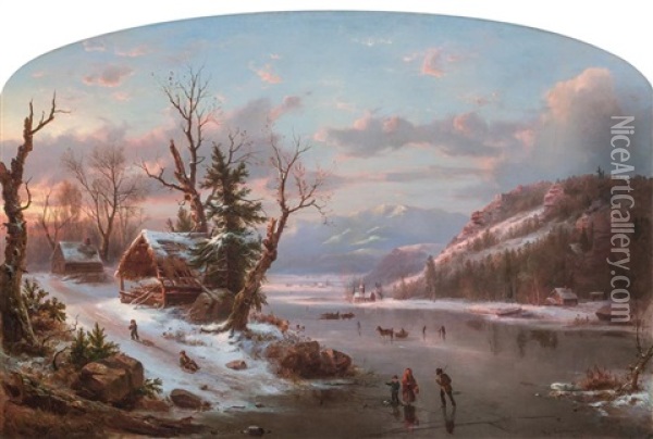 Winter Oil Painting - Regis Francois Gignoux