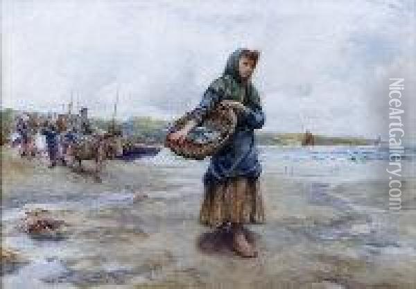 Fisherfolk Of The West Oil Painting - Charles MacIvor or MacIver Grierson