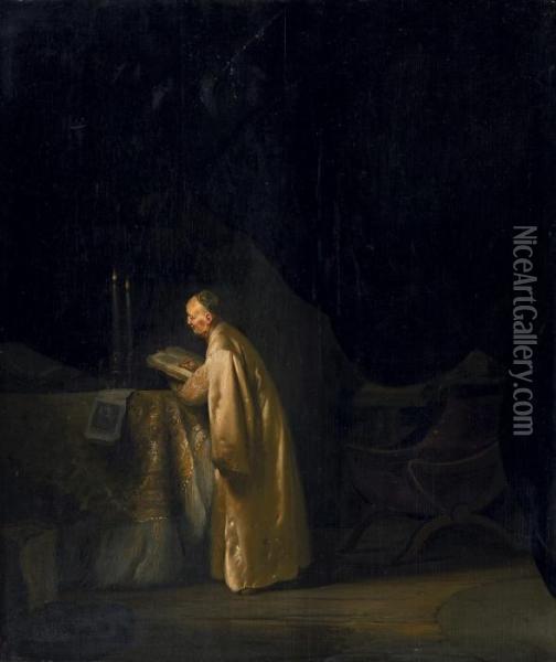 Zacharias, Den Namen Seines Sohnes Johannes Schreibend Oil Painting - Jan Lievens