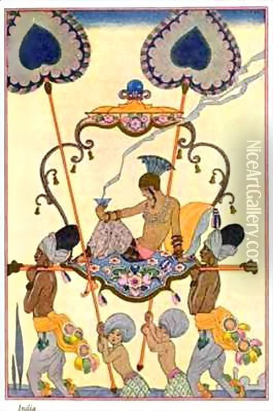 India, from 'The Art of Perfume' Oil Painting - Georges Barbier