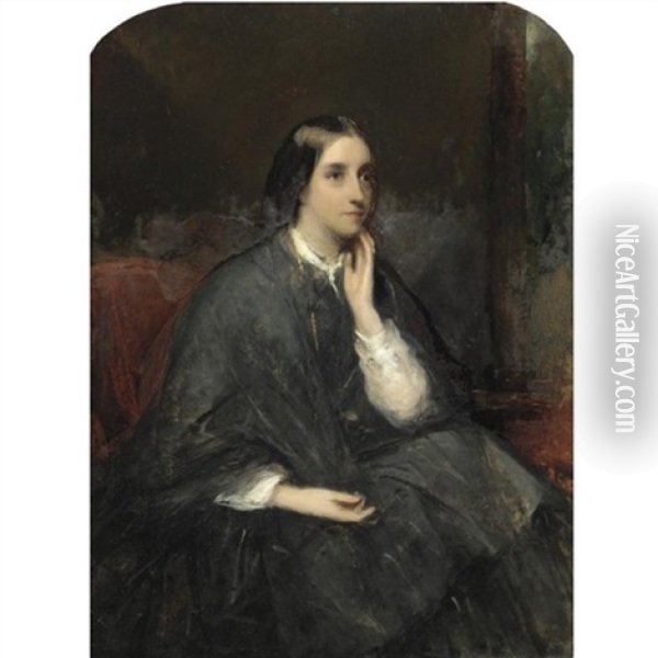 Portrait Of Alethea Buchanan Coleridge, Mrs Mackarness Oil Painting - William (Sir) Boxall