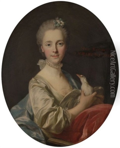 Portrait De Marie Francoise L'huillier De La Serre Oil Painting - Louis Michel van Loo