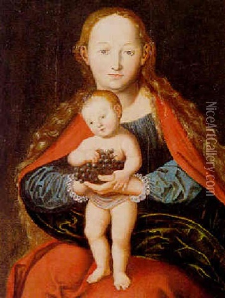 Sitzende Madonna Mit Jesuskind Oil Painting - Lucas Cranach the Younger