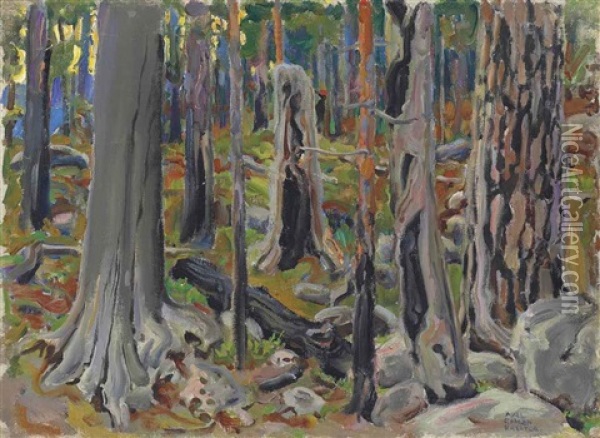 Kaskimetsa (burnt Forest) Oil Painting - Akseli Valdemar Gallen-Kallela