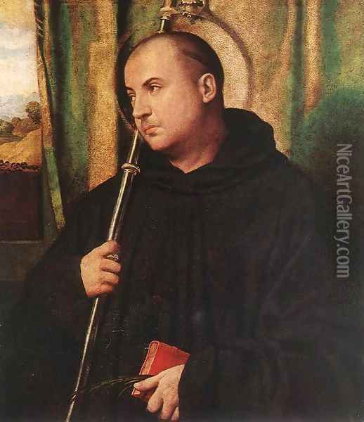 A Saint Monk 2 Oil Painting - Moretto Da Brescia