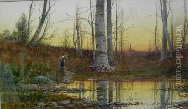 Returning Home At Dusk Oil Painting - St. Clair Augustin Mulholland