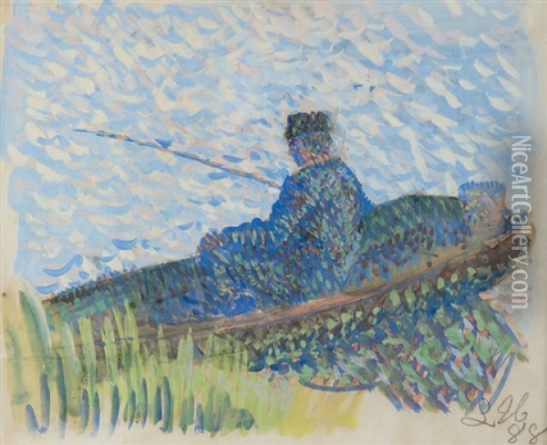Pecheur Dans Sa Barque Oil Painting - Louis Hayet