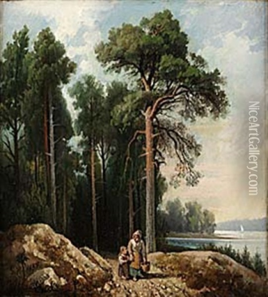 Vue Fran Sandudden Oil Painting - Gustaf Wilhelm Palm