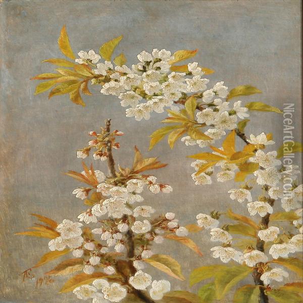 Blooming Apple Branch Oil Painting - Anthonie, Anthonore Christensen