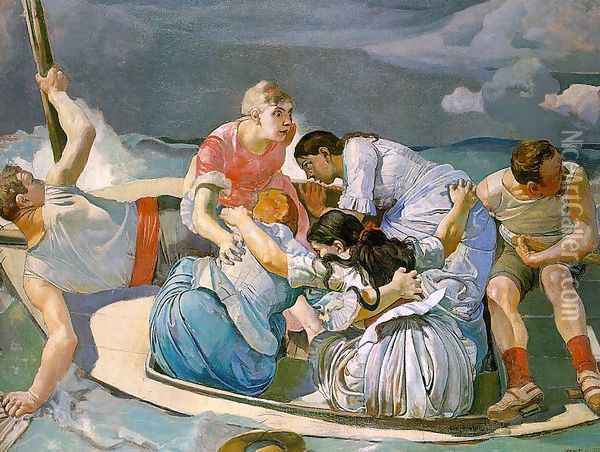 Surprised by the Storm 1886-87 Oil Painting - Ferdinand Hodler