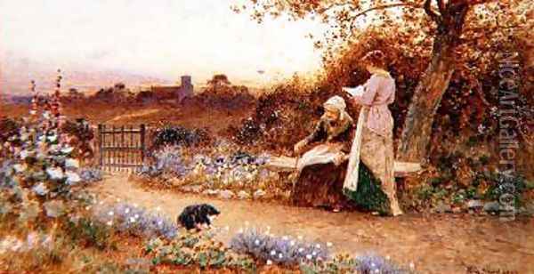 An Evening Story 1899 Oil Painting - Thomas Lloyd