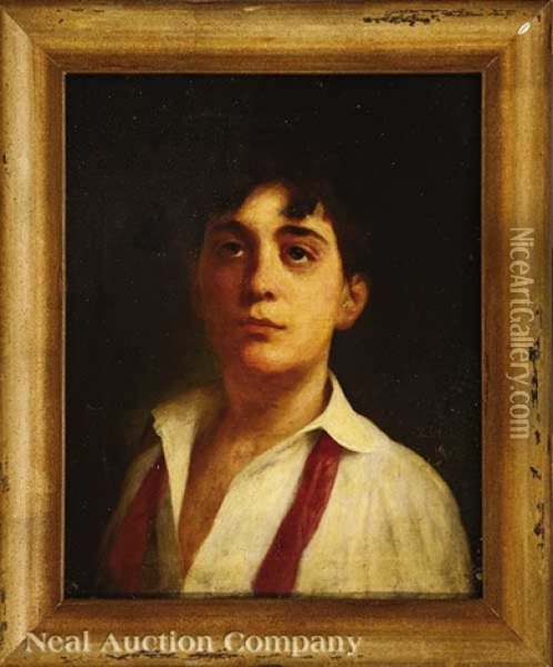 Portrait Of A Youth Oil Painting - Paul E. Poincy