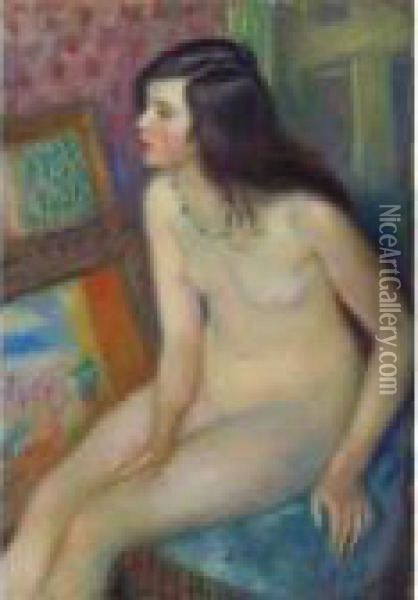 Temple Gold Medal Nude Oil Painting - William Glackens