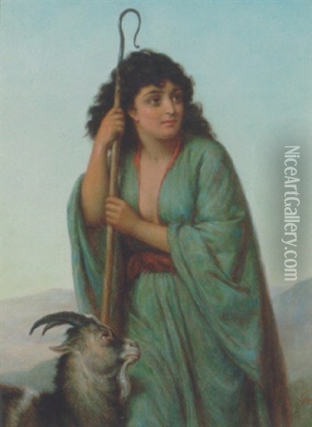 The Shepherdess Oil Painting - William Gale
