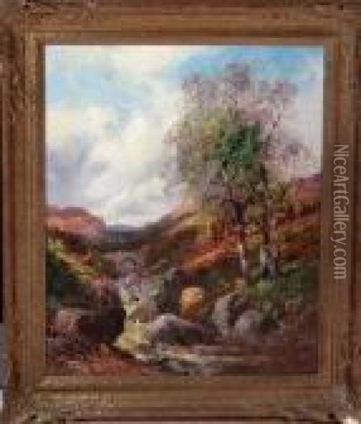 Highland Stream Oil Painting - Clarence Roe