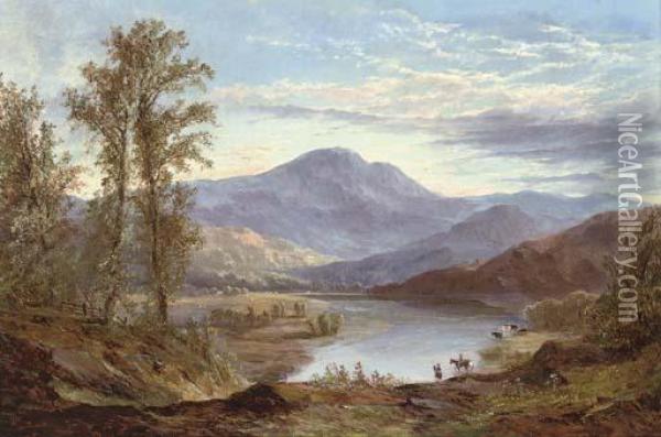 Indian Hunters At A River In The Rockies Oil Painting - Alfred Jacob Miller