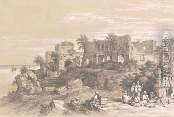 Ruins of a palace at Rajmahal, on the Ganges, near Patna Oil Painting - Colonel George Francis White