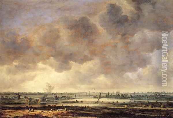 View of the Haarlemmermeer Oil Painting - Jan van Goyen