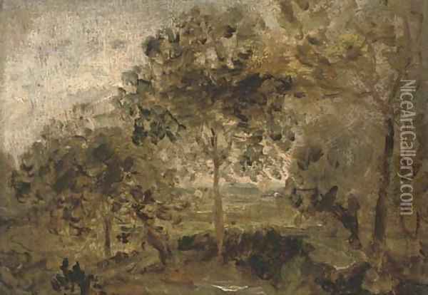A wooded landscape Oil Painting - Thomas Churchyard