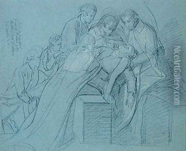 Study for the Central Group in the Death of Earl of Chatham Oil Painting - John Singleton Copley