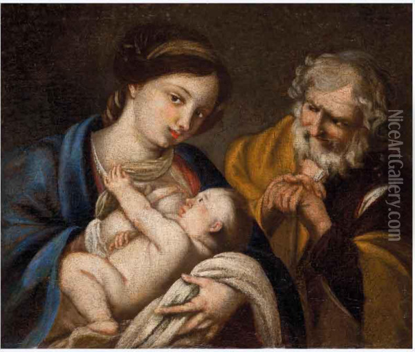 Sacra Famiglia Oil Painting - Francesco Pacecco De Rosa