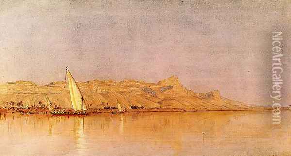 On The Nile Gebel Shekh Hereedee Oil Painting - Sanford Robinson Gifford