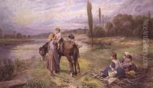 The Ride on the Pony Oil Painting - Myles Birket Foster