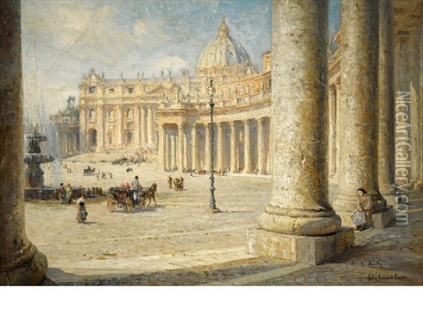 View Of St. Peter's, Rome Oil Painting - Colin Campbell Cooper