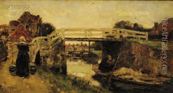 The Footbridge Oil Painting - Jacob Henricus Maris