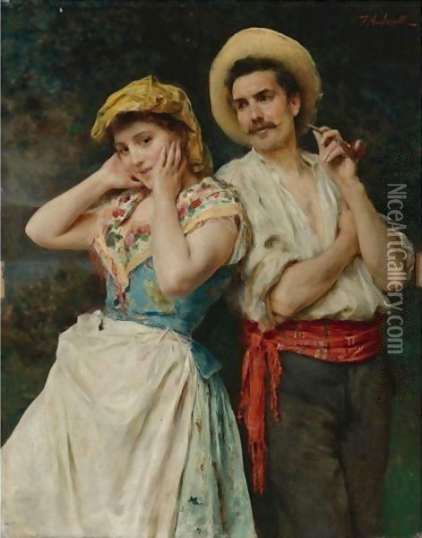 Flirtation 2 Oil Painting - Federico Andreotti